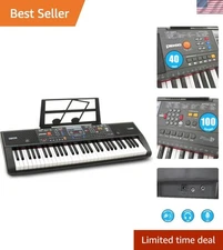 61-Key Portable Digital Piano for Beginners - Microphone & Music Stand Included