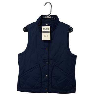 Duluth Trading Co Sutter's Mill Vest Women Small Navy Blue Quilted Insulated