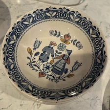 johnson brothers china Salad Bowl Set  7  Hearts & Flowers  Old Granite England