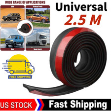 2.5m Black Car Front Bumper Lip Splitter Spoiler Chin Skirt Universal Rubber Usa