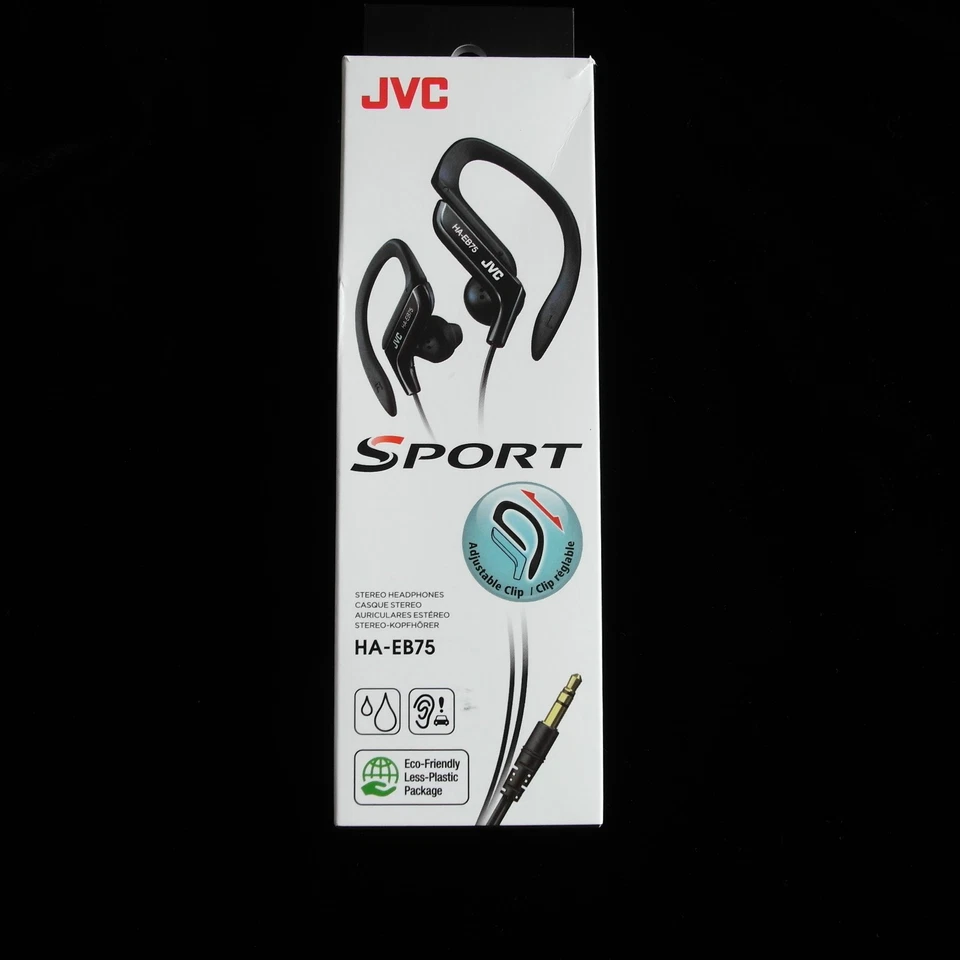 JVC HA-EB75 In-Ear Silver Sweat Resistant Sports Headphones with Adjustable Clip - Immagine 4 di 4