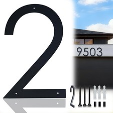 15 Inch Large house Numbers for Outside Modern,Metal Black Large Address Numb...