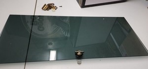 winnebago Itasca motorhome Leaded Smoked Glass latching cabinet door 23 ¼ X 9 ¾