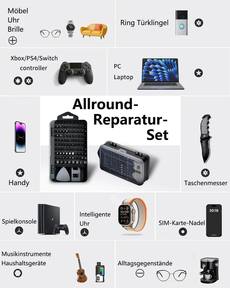 Feinmechaniker Werkzeug Set Mini Schraubenzieher 122 in 1 Computer Reparatur - Bild 4 von 4