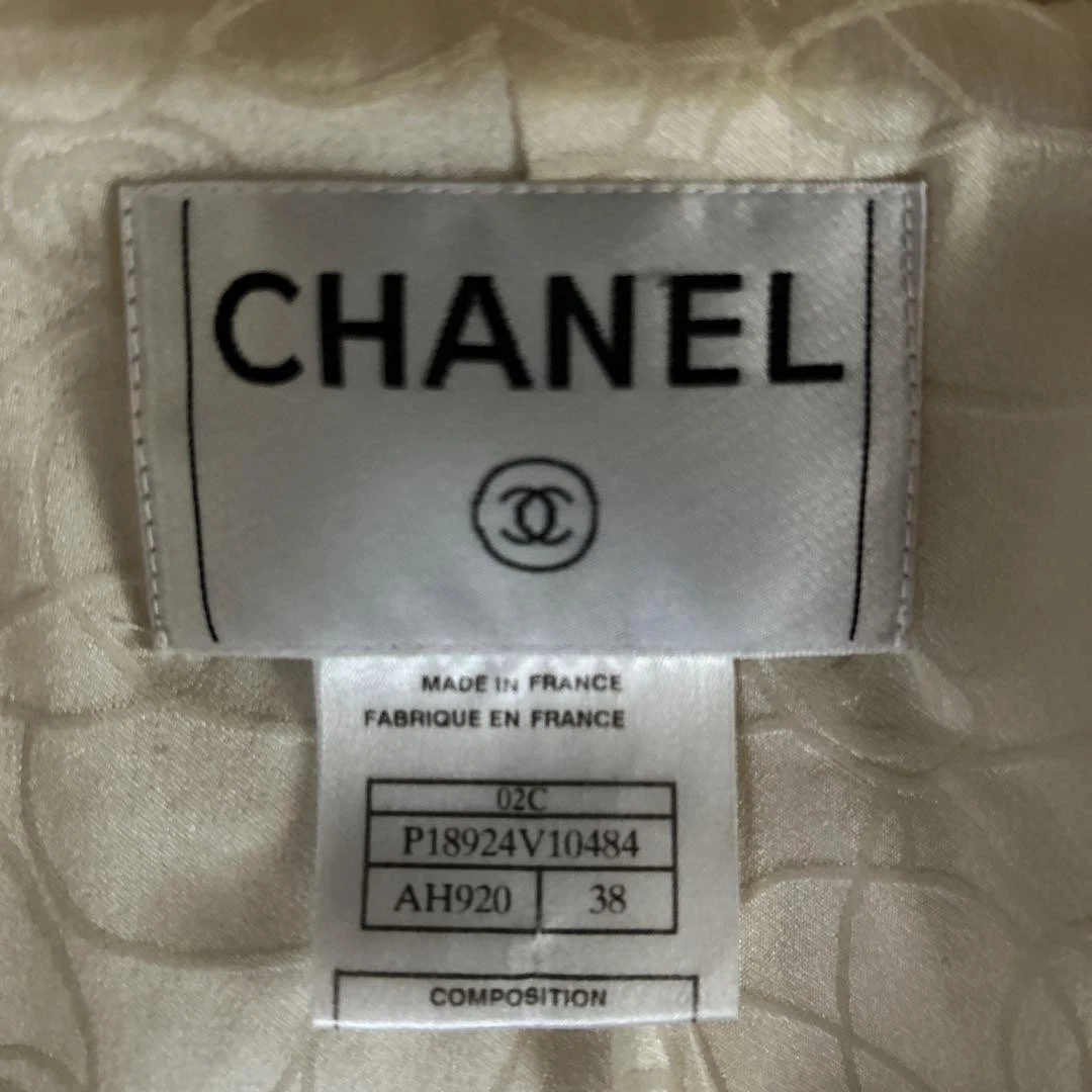 CHANEL Giacca Donna Lana Misto Cashmere Tweed 38