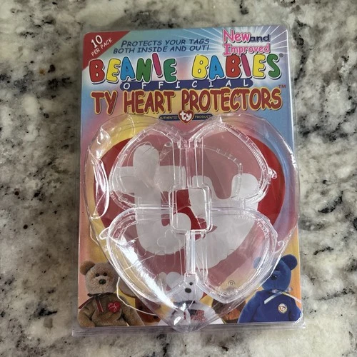 Beanie Babies Official TY Heart Tag Protectors 1999 VTG New Improved 10 pack