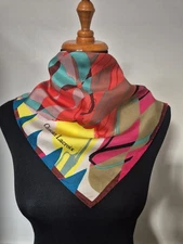 CHRISTIAN LACROIX 84cm Silk Square Scarf Abstract Multi Coloured