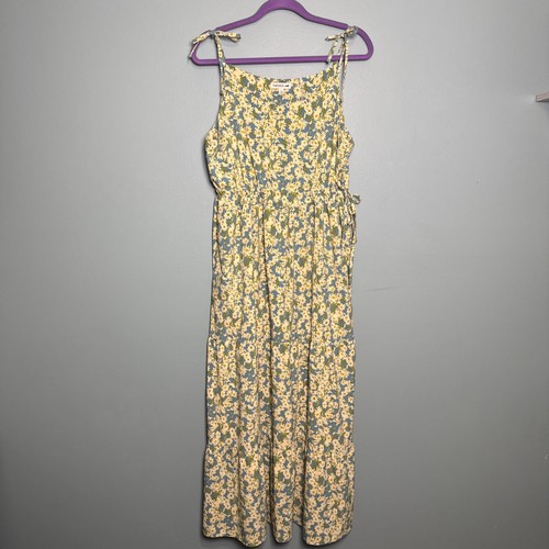 Toad & Co Sunkissed Tiered Sleeveless Dress Size Large Glacier Daisy Field NWT