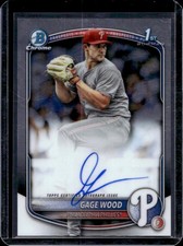 2025 Bowman Draft Gage Wood Chrome Auto Autograph 1st Prospect #CPA-GW Phillies