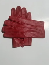 Men’s Leather Gloves With Sheepskin Color Red Size XL