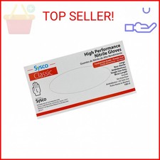 SYSCO HIGH Performance Nitrile Gloves Large Powder Free, Blue, Clear, 100 Count