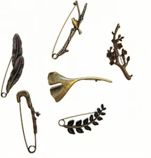 6 Pcs Large Safety Pins Retro Safety Pins Vintage Chic Brooch Pins Decorative fo