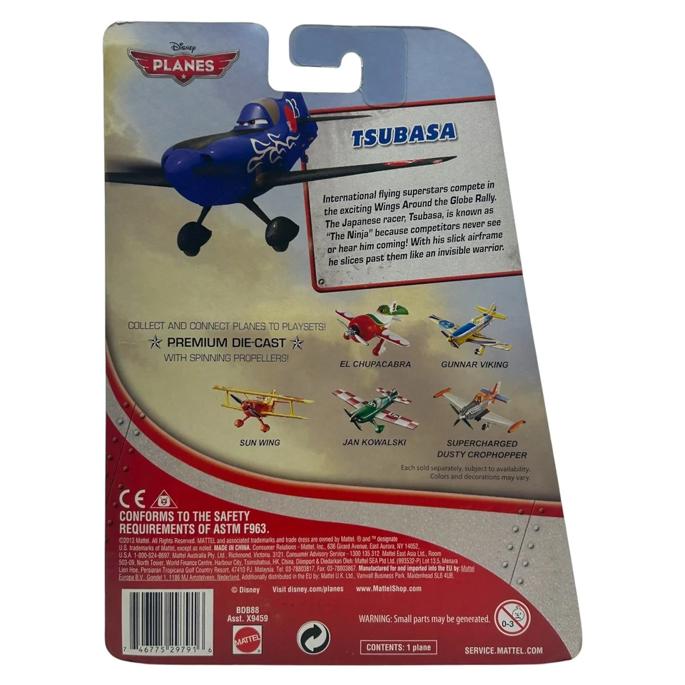Disney Pixar Planes Tsubasa Wings Around the Globe Diecast Mattel 2013 - Image 2 of 4