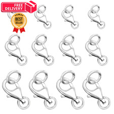 OHINGLT Lobster Claw Clasps with 0.32+0.35+0.43IN / 8+9+11MM, 12PCS Silver