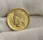 1907 US $10 Indian Gold Piece AU+ Details (Cleaned)
