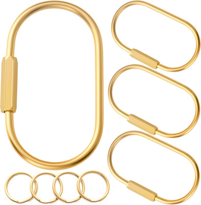 Gold Brass Key Rings, Purse Bag Charms for Handbags, Screw Lock Key Organizer, C