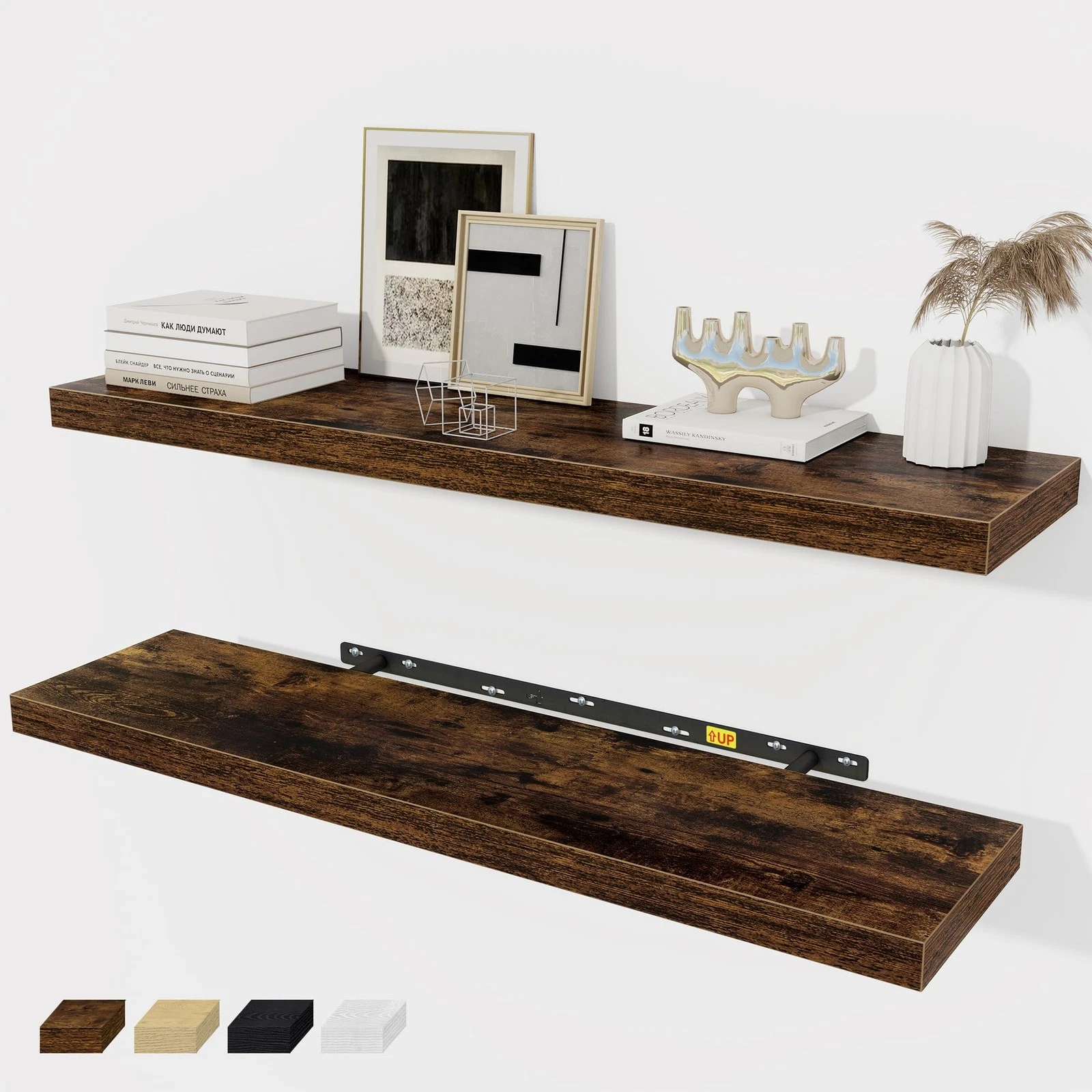 Fun Memories 36 X 8 Inch Floating Shelves For Wall Farmhouse Bathroom Shelves