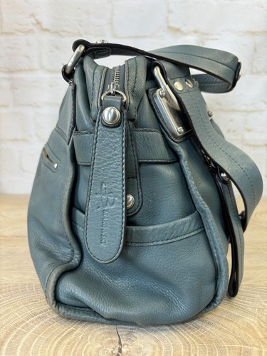 B Makowsky Hobo Handtasche grün silber Echtleder groß Schultertasche Fuß - Bild 7 von 20