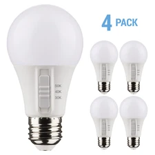 Pack General Service LED 120V 6W =40W A19 E26 CCT Selectable 3000K 4000K 5000K