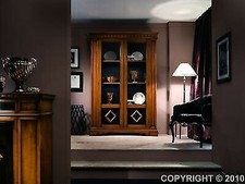 MOBILE VETRINA LIBRERIA BICOLORE INTAGLIATA MASSELLO