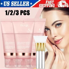 3/2PACK Collagen Overnight Wrapping Peel Off Facial Mask Renewal Night Skin Care