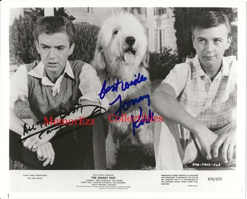 DISNEY'S SHAGGY DOG Tommy Kirk & Tim Considine SIGNED Autograph 8x10 B&W Photo