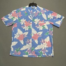 Royal Creations Shirt Mens XL Blue Pastel Hawaiian Aloha Camp Welt Vintage