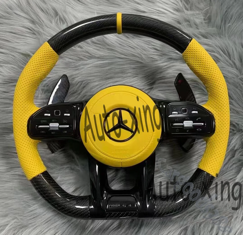 AMG Carbon Fiber Steering Wheel For Mercedes-Benz G550 G63 CLA E63 C200 2010+ - Image 2 of 4