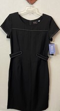 Melissa Harper MHM Womens 12 Vintage Black Pleated Midi Dress NWT! A6604