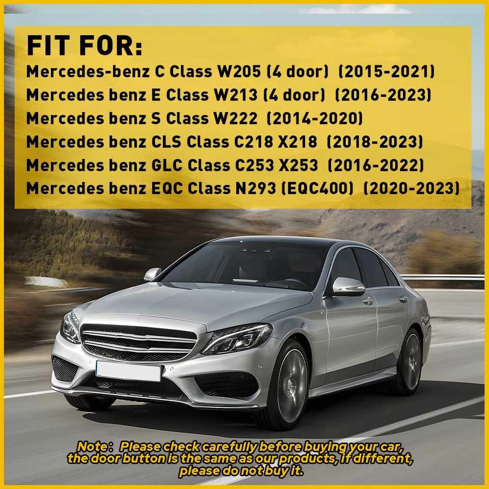 Borde plateado botón volante para Mercedes Benz GLC C Clase W205 2015-2021 Foto 2 de 4