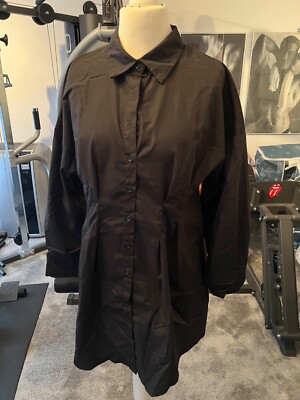 TOLLE SCHWARZE BUSINESS BLUSE 44 HEMDBLUSE BAUMWOLLMISCHUNG  TAILLIERT POBEDECKT