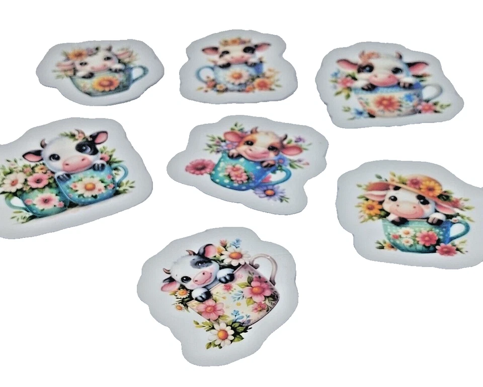 Cute Cow Stickers Party Bag Fillers Kids Gifts Craft Scrapbooking Fun Pack UK - Image 2 of 2