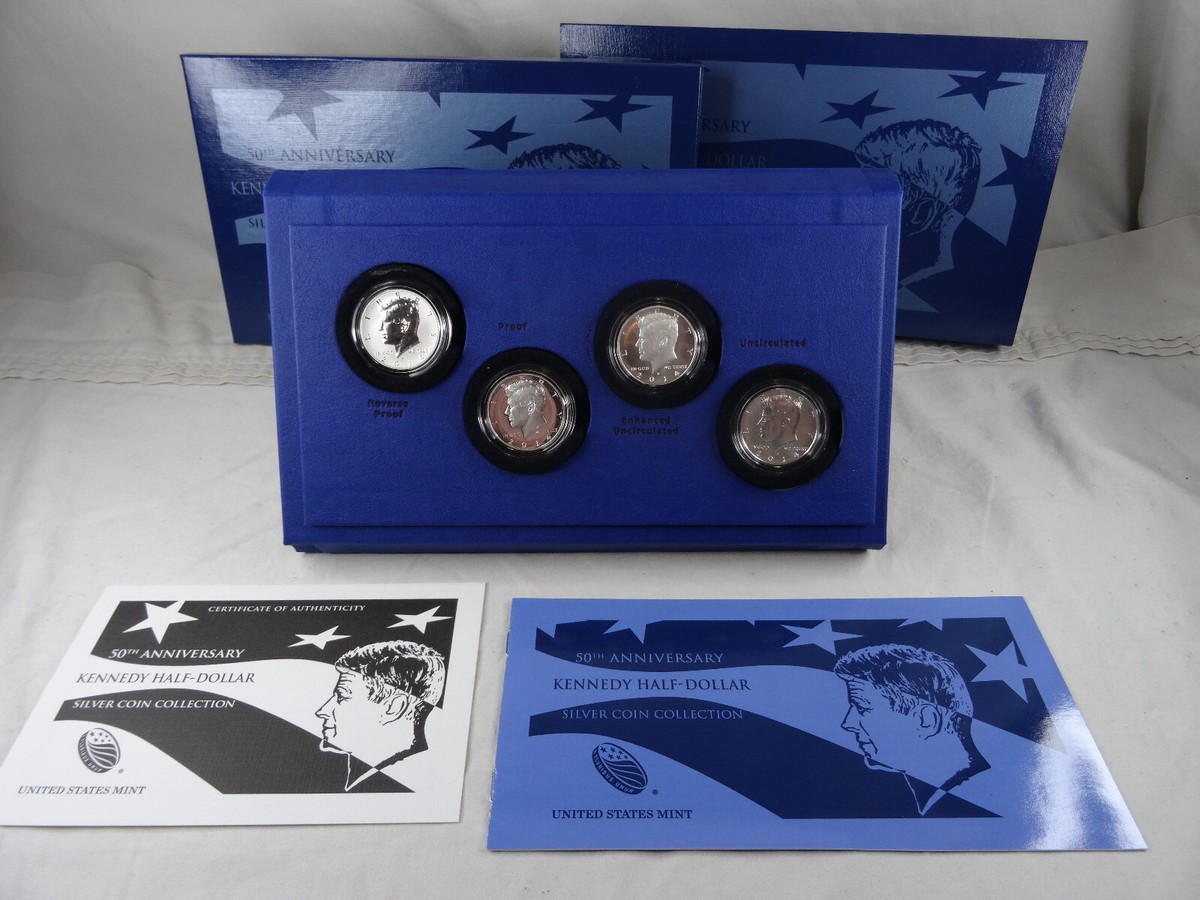2014 Kennedy Half Dollar Silver 4 Coin Set 50th Anniversary US