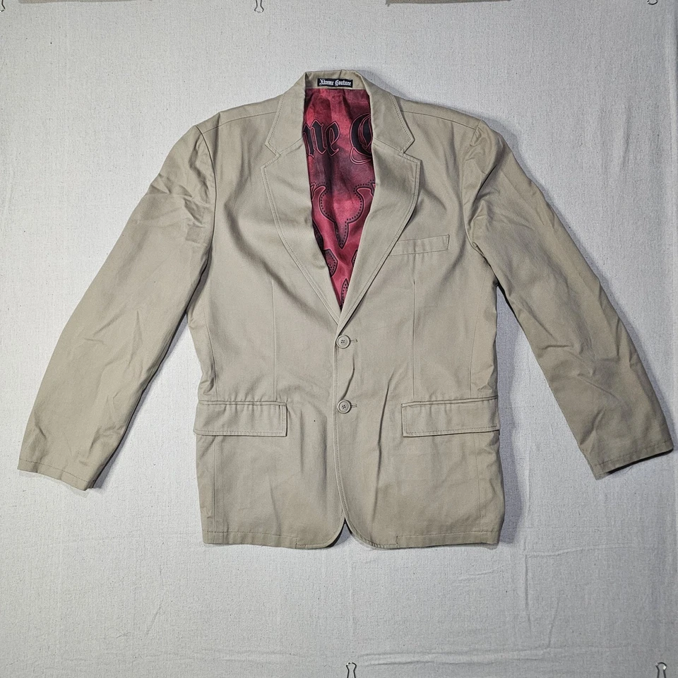 Chaqueta De Colección Y2K XTREME COUTURE Hombres Caqui Blazer Abrigo Deportivo Talla Mediana 40-42 Foto 2 de 4