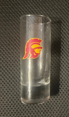 USC Trojans Tommy  Troy Logo Tall 2.5 oz Shooter Glass NCAA Big 10 Lot of 2  NEW