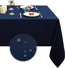 Obstal Rectangle Table Cloth, Oil-Proof Spill-Proof and 60x84 Inch, Navy Blue 