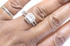 18k white gold .23ct 5x5mm princess halo diamond semi mount engagement ring 7 — photo 10