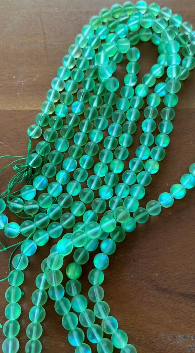 Green Mermaid Glass Beads Beautiful Glossy 15 eBay