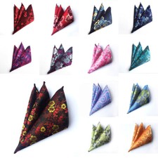 Men Colorful Flower Paisley Floral Pocket Square Hanky Wedding Handkerchief