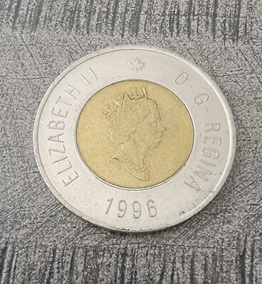 1996 - Queen Elizabeth II Canadian 2 Dollar Coin DG Regina | eBay