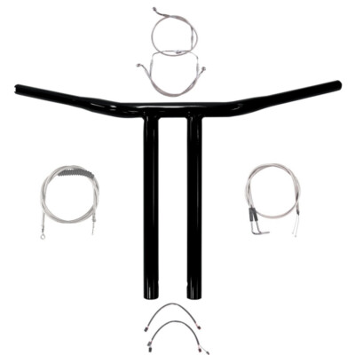 1 1/4'' Black 14'' Chopper T Handlebar Kit 2012-2017 Harley Dyna Fat Bob No ABS