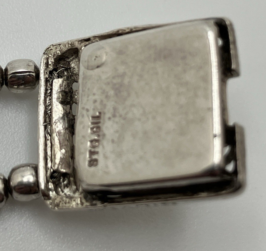 Abalone Shell Panel Link German Silver Bracelet 7… - image 13