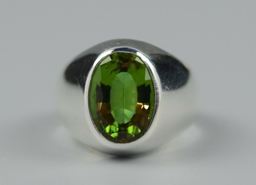 6 Carat Oval Cut Alexandrite Mens Ring Sterling Silver 925 Handmade Plain Ring - Picture 2 of 10