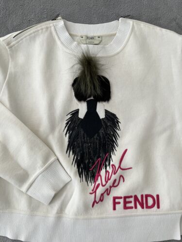 Fendi Karl Cropped Sweater Size 38 - Imagen 1 de 17
