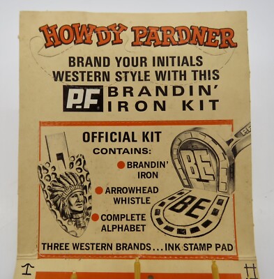 Vintage Howdy Pardner Brandin  Iron Kit PF Flyers BF Goodrich Western