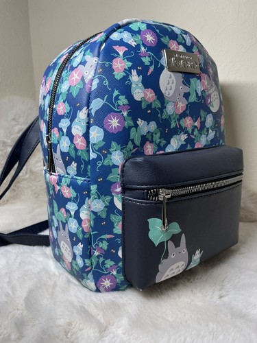 Studio Ghibli My Neighbor Totoro Blue Floral anime Mini Backpack - NWT - Picture 6 of 7
