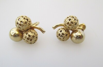 Vintage Gold Filled Van Dell Clover Earrings