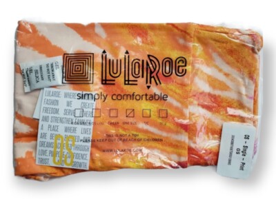 Lularoe Tie Dye Swirl OS Leggings Pink Orange Cream UNICORN New With Tags! #2