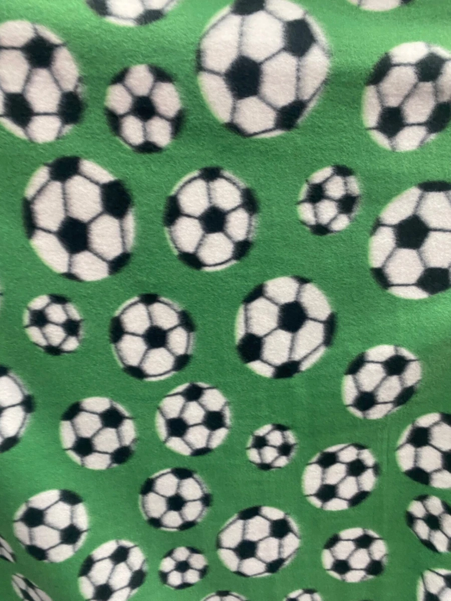 Soccer Ball On green Fleece Polar By Yard 60