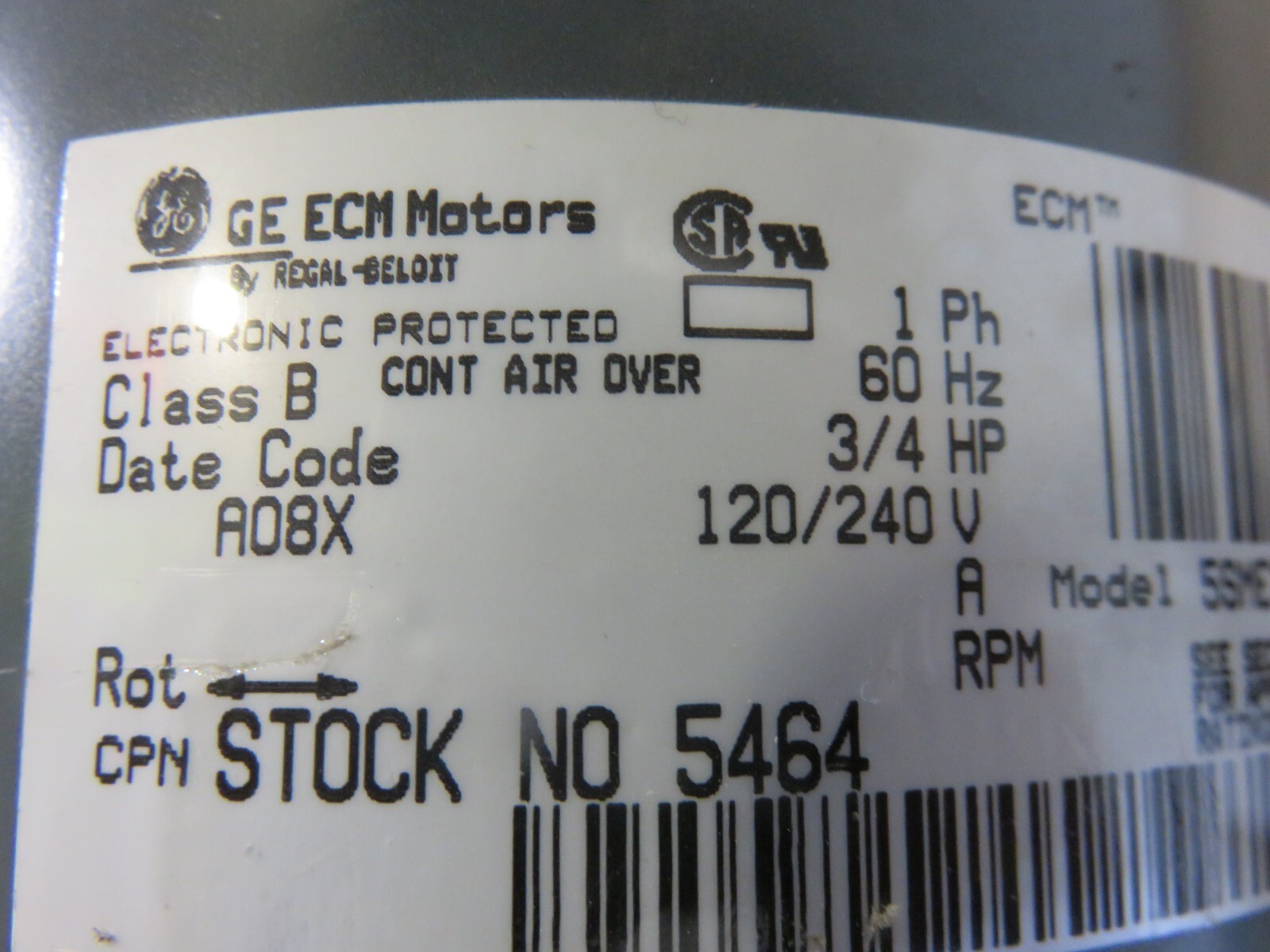 TRANE Furnace ECM Blower Motor PART D341314P56 MOTOR 5SME39SL0674 3/4